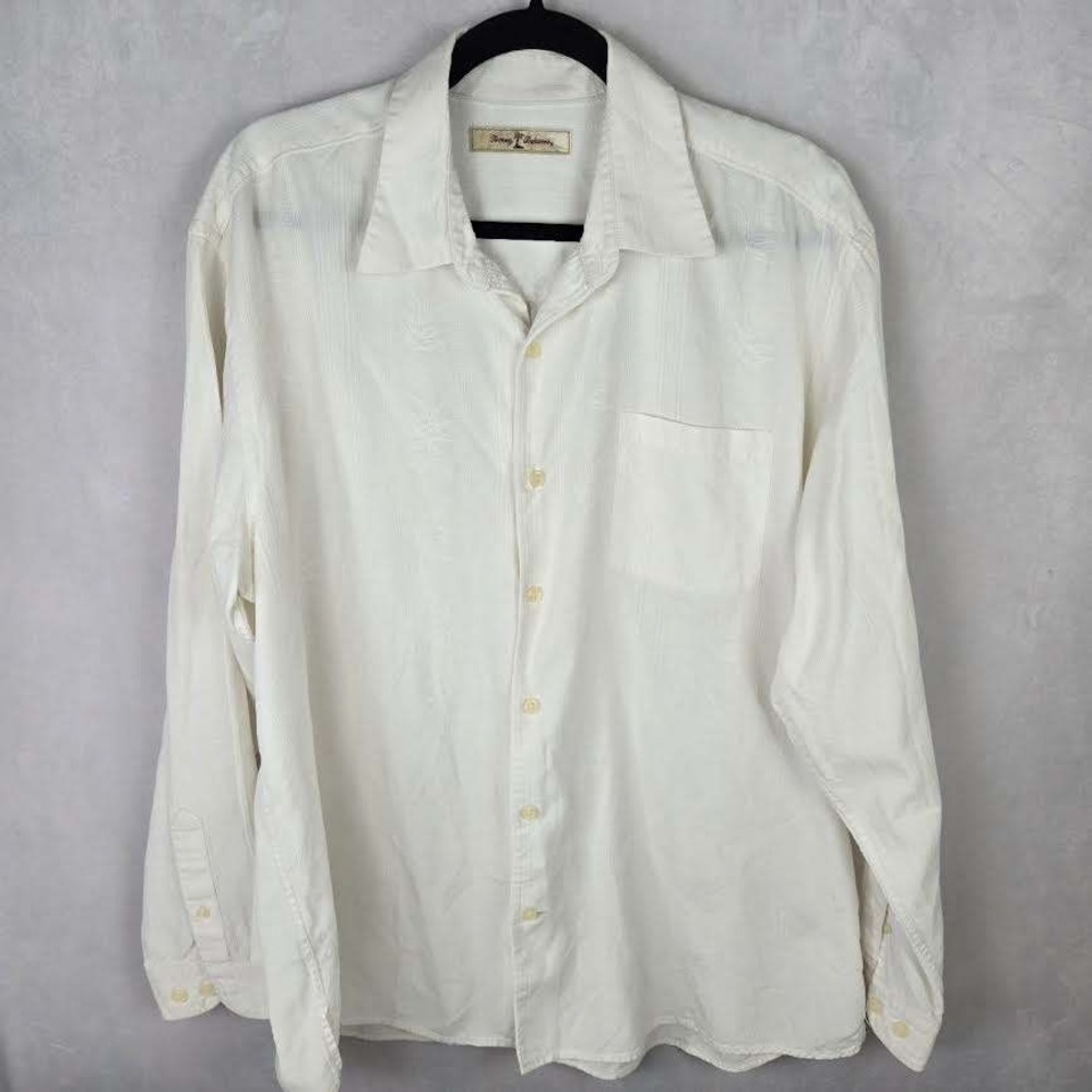 Tommy Bahama Men's Casual Button-Down Shirt in Off-White/Cream